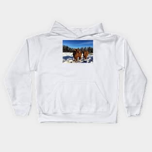 Scottish Highland Cattle Calves 1685 Kids Hoodie